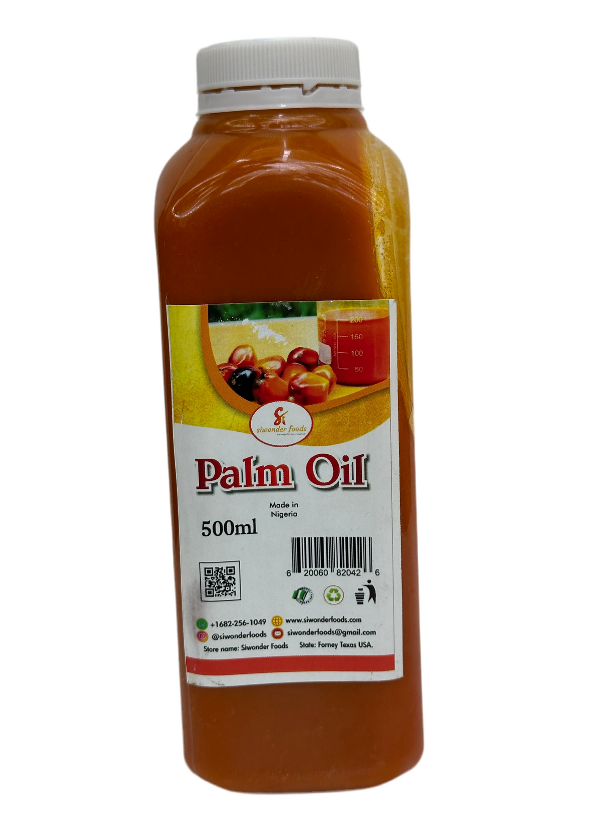 Siwanda Foods Palm Oil – Pure, Nutrient-Rich Oil for Cooking & Authentic Flavors – 550 ml Bottle