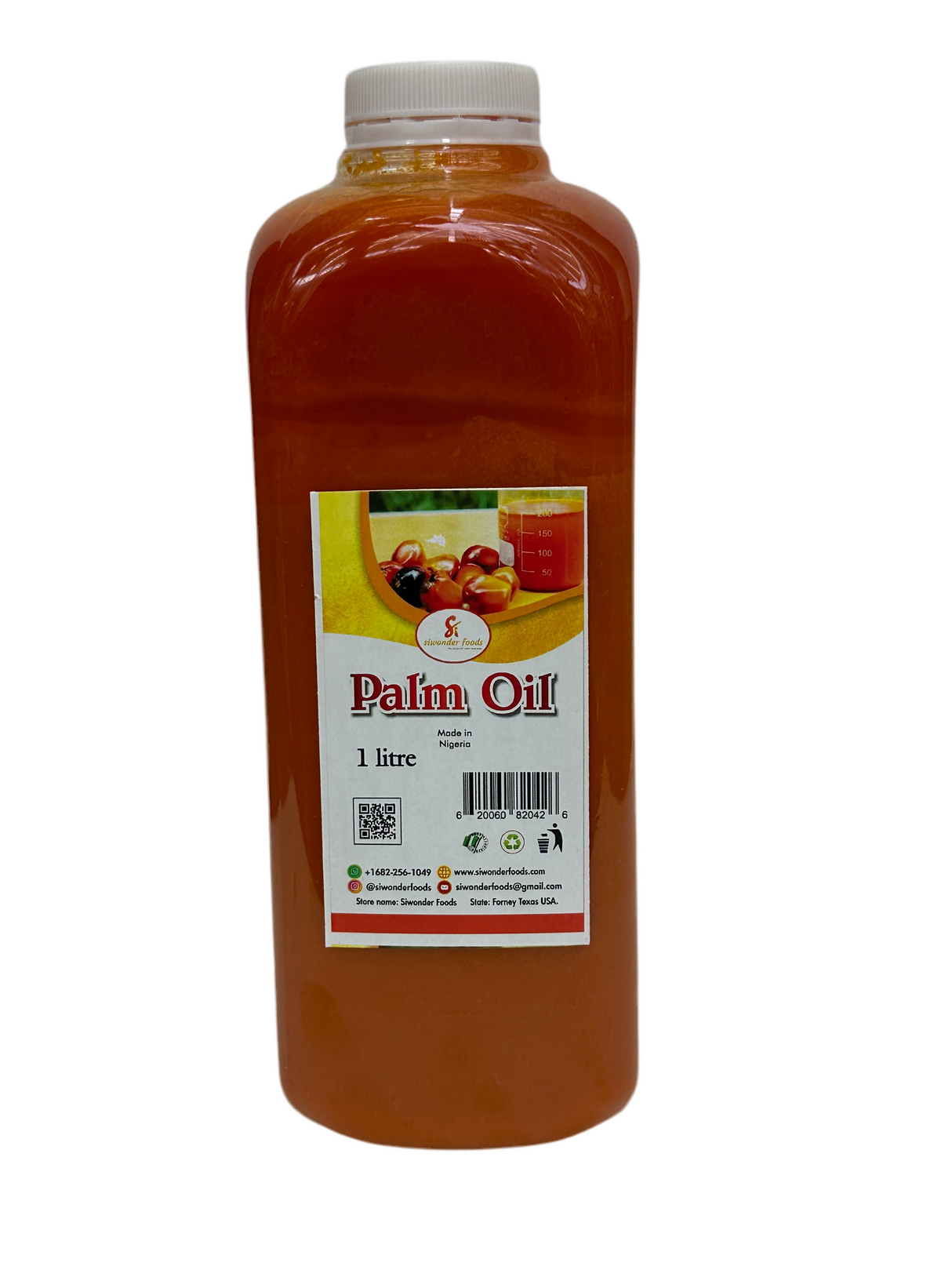 Siwanda Foods Palm Oil Pure & Unrefined Red Oil for Cooking – 1L Bottle