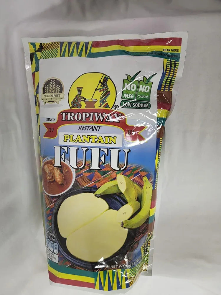 Tropiway Plantain Fufu Flour – Easy-to-Prepare West African Swallow Meal Mix, 10lb