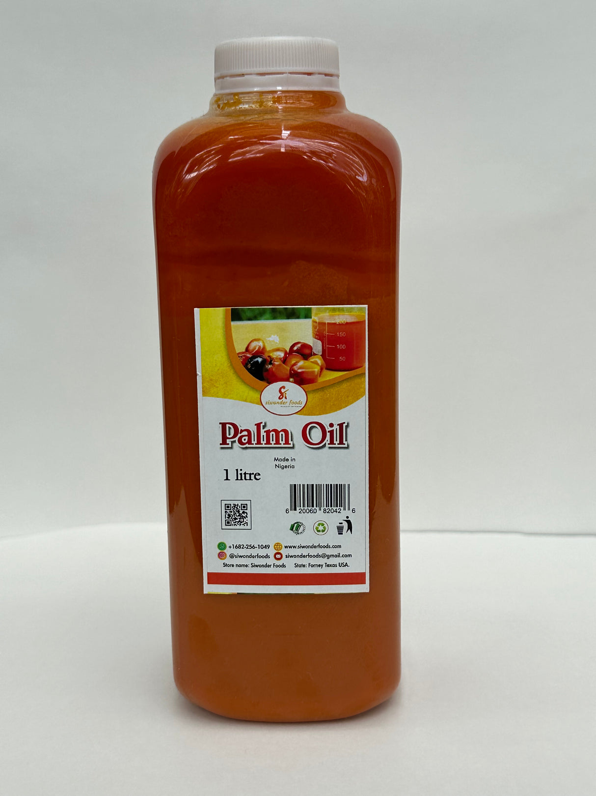 Siwanda Foods Palm Oil Pure & Unrefined Red Oil for Cooking – 1L Bottle