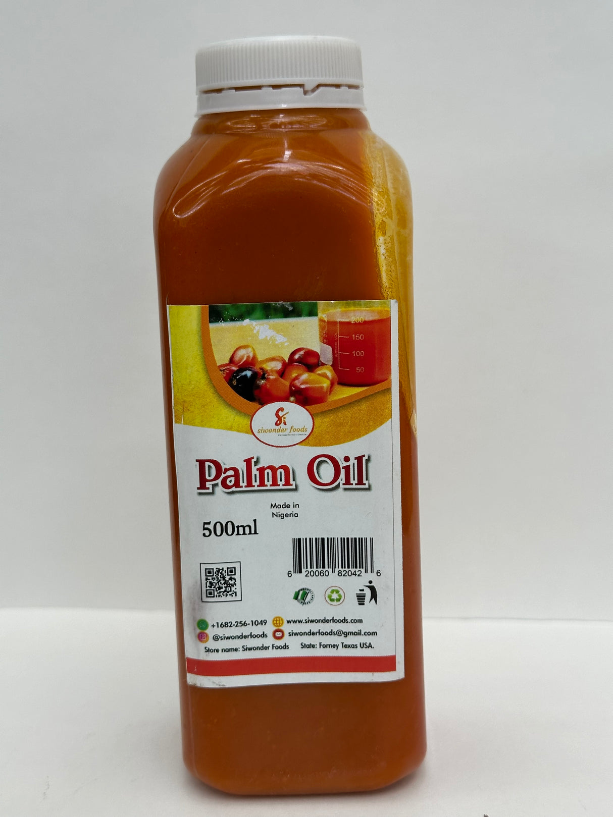 Siwanda Foods Palm Oil – Pure, Nutrient-Rich Oil for Cooking & Authentic Flavors – 550 ml Bottle