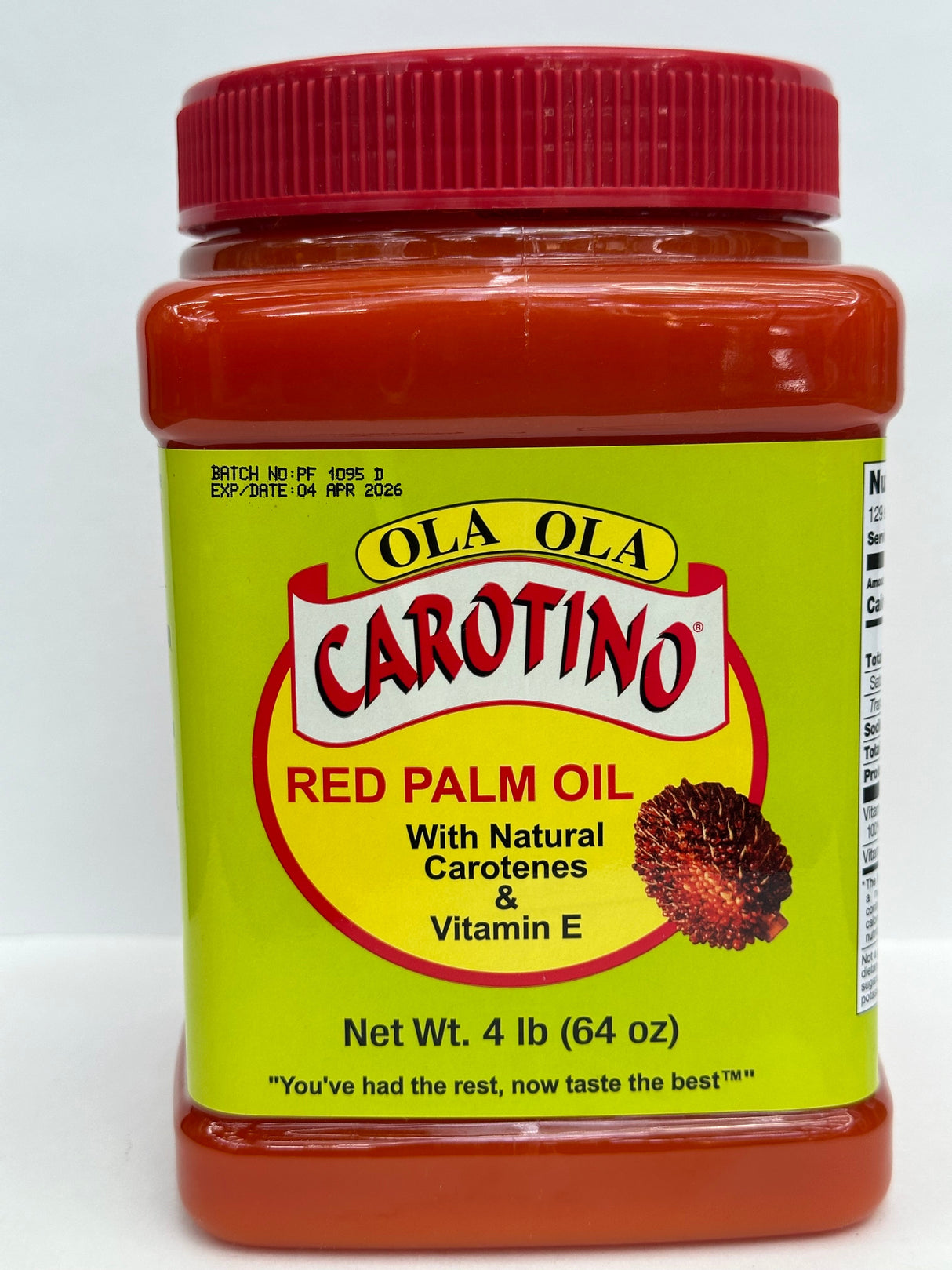 Ola Ola Carotino Red Palm Oil Nutrient-Rich & Cholesterol-Free Cooking Oil – 64oz Bottle