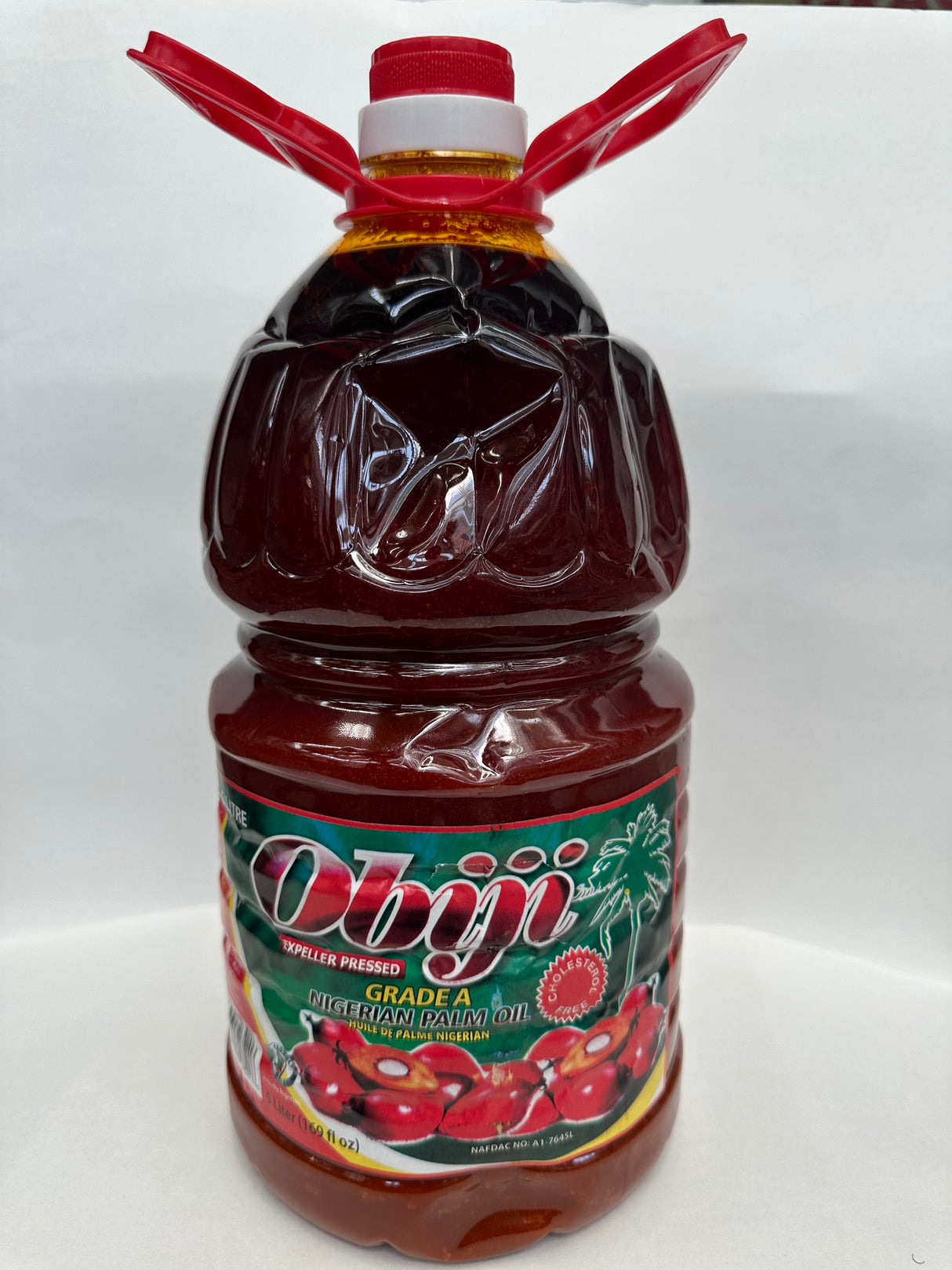 Obiji Grade A Nigerian Palm Oil Pure & Unrefined Red Oil for Cooking – 5lb Bottle