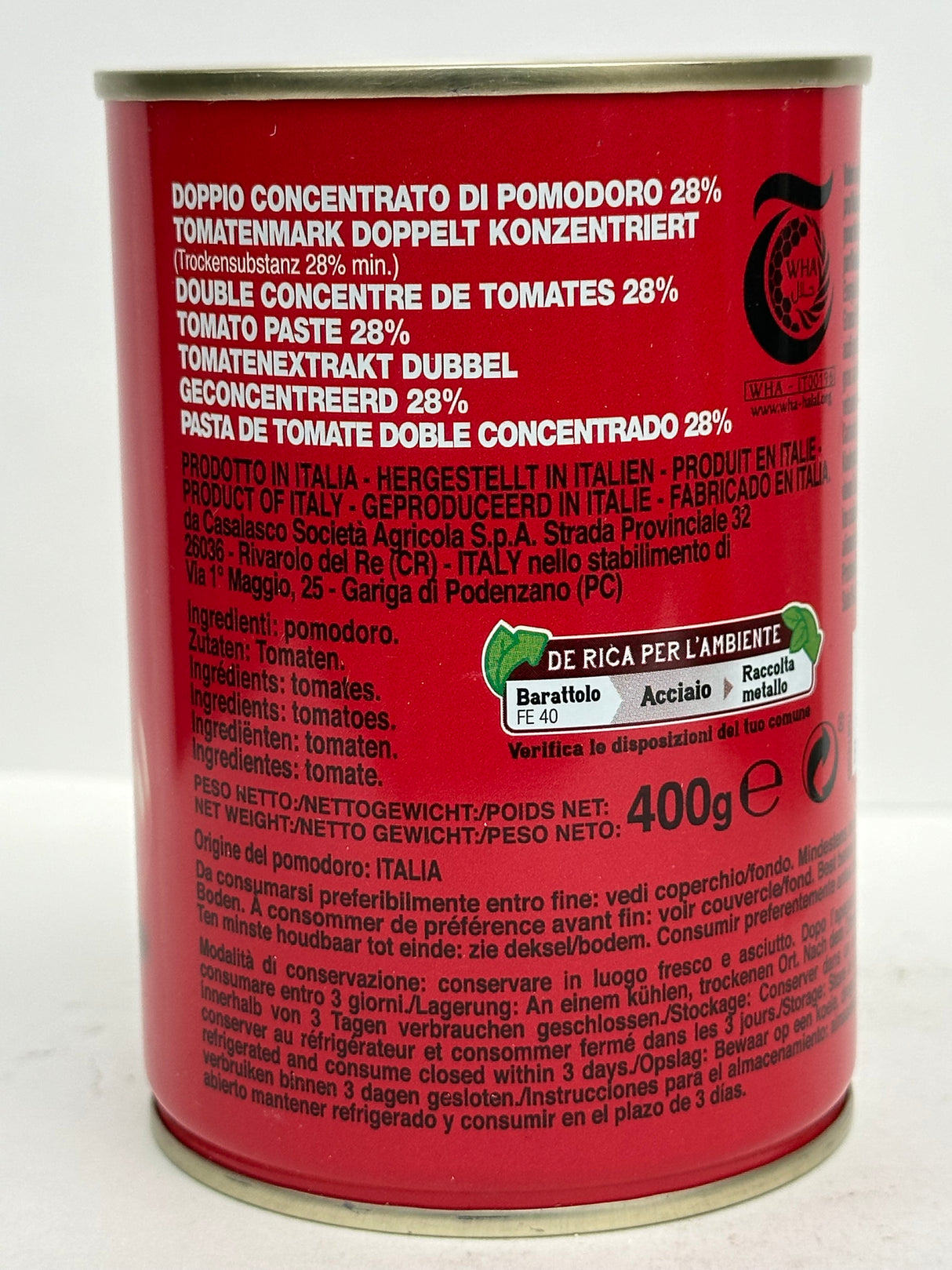 De Rica Tomato Paste – Rich, Premium Italian Roma Tomato Paste for Soups, Sauces & Stews – 400 g Tin