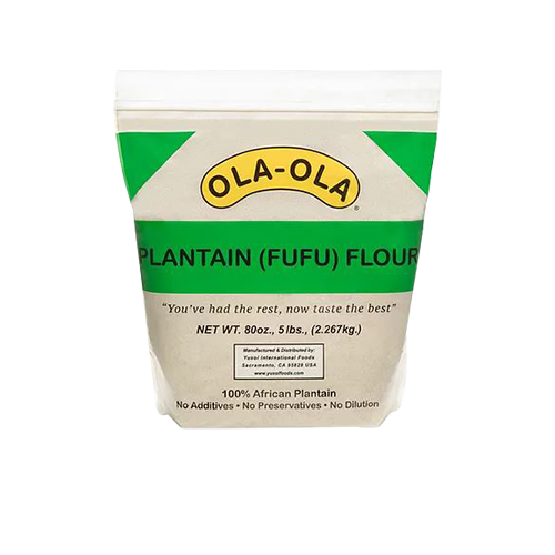 Ola Ola Plantain Fufu Flour – Nutritious, Smooth Swallow Made from Ripe Plantains – 5lbs