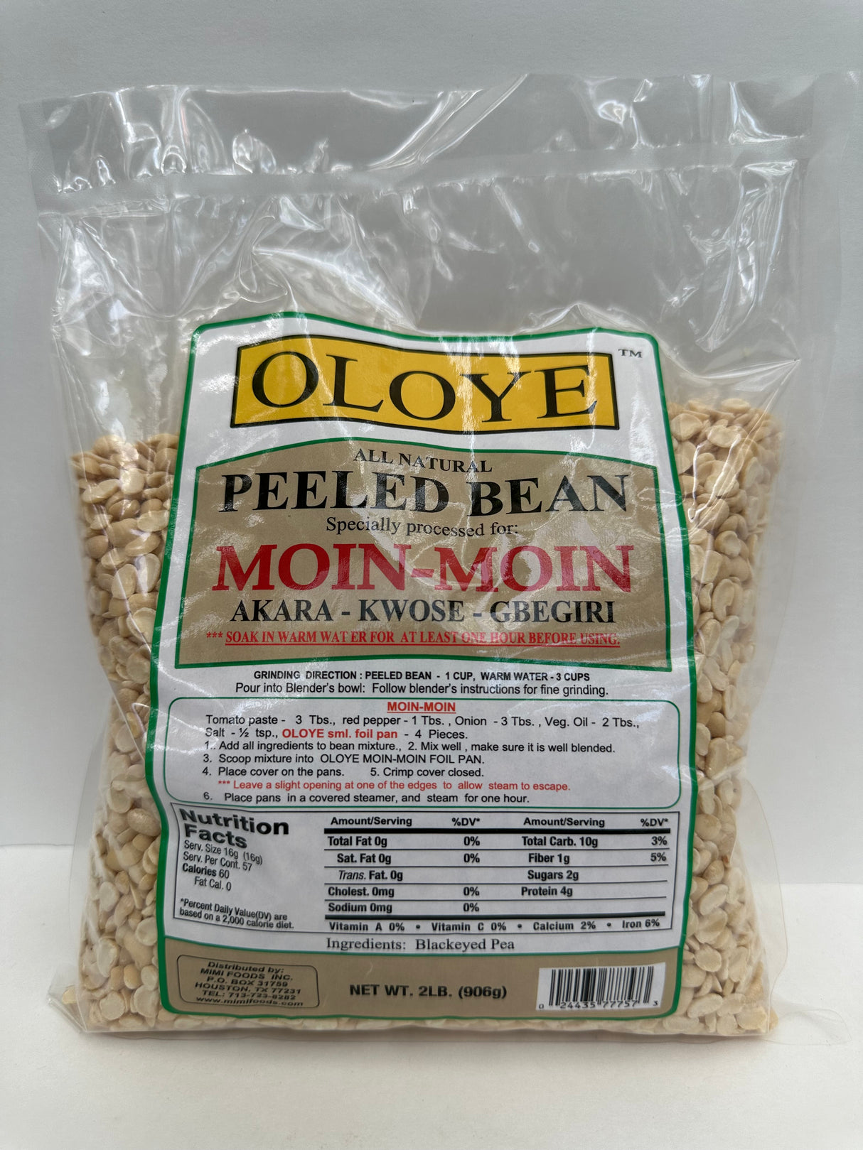 Oloye Peeled Beans – Ready-to-Cook Nutritious Legumes – 2lb