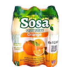 Sosa Orange Fruit Drink – Refreshing Citrus Beverage with Natural Fruit Flavor – 1 L