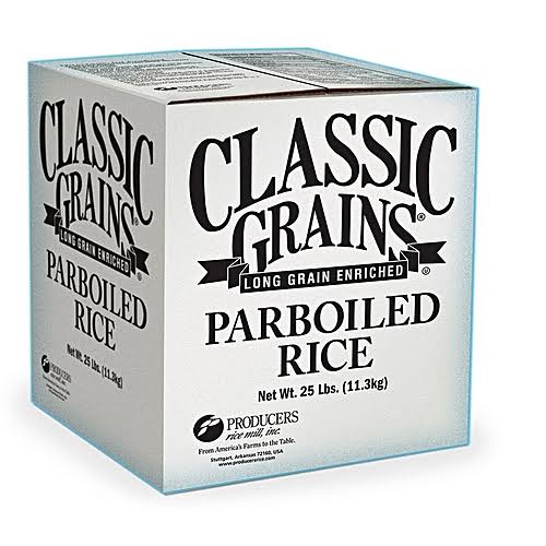 Classic Grains Parboiled Rice – Premium Long Grain Rice for Fluffy Meals, 25lb Pack